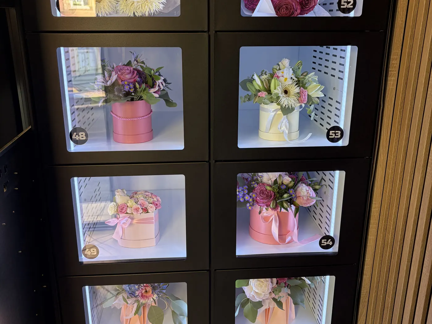 Ten lockers, ten fresh bouquets