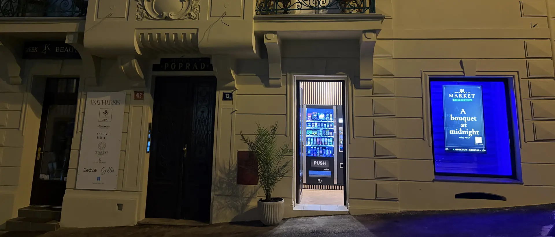 In the evening, look for the blue glow of our windows